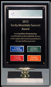 Manpower Plaque - Employee of the Quarter.