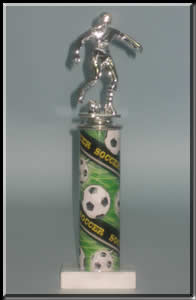 1012, $7.50, Soccer Trophy, green sublimation pedistal.