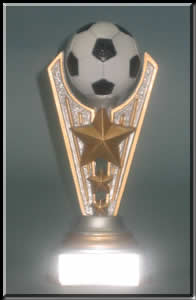 RV13A, $7.50 Soccer Trophy, three stars and soccer ball.